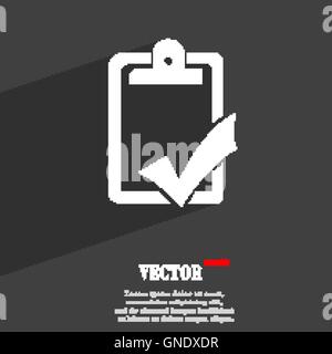 Document grammar control, Test, work complete symbol Flat modern web design with long shadow and space for your text. Vector Stock Vector