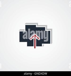 cloud upload sign theme Stock Vector
