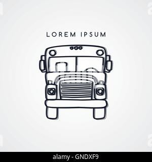 school bus sketch Stock Vector