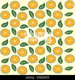 orange fruit pattern Stock Vector