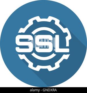 SSL Settings Icon. Flat Design. Stock Vector