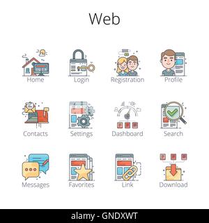 Web Outline Icons Stock Vector