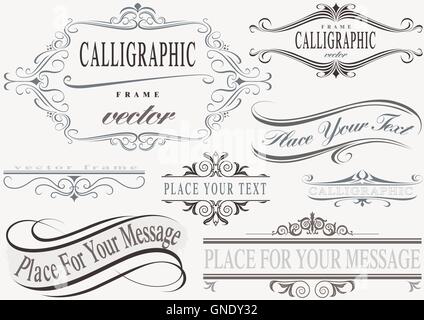 Calligraphic Frame Set Stock Vector