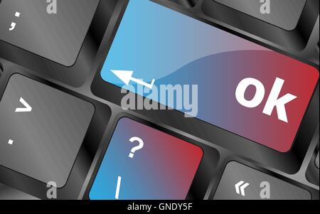 OK button on keyboard keys, business concept vector, keyboard key, keyboard button, vector keyboard Stock Vector