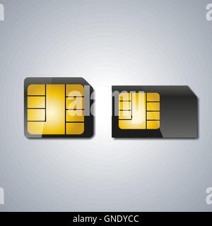 Set SIM card, vector illustration. Stock Vector
