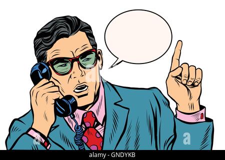 Business boss talking on the phone Stock Vector
