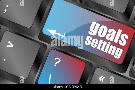 Goals setting button on keyboard with soft focus vector . keyboard keys, keyboard button, keyboard icon Stock Vector