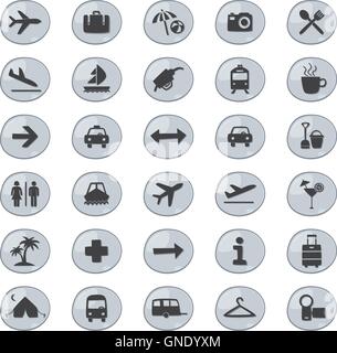 airport icon set Stock Vector