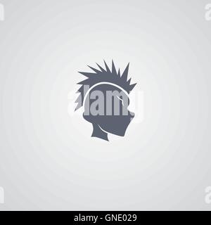 mohawk guy logotype Stock Vector