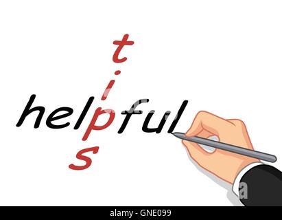 Hand writing Helpful Tips Stock Vector