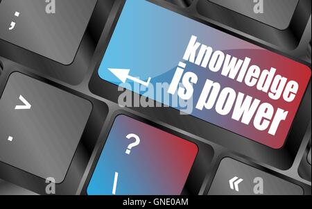 knowledge is power button on computer keyboard key vector . keyboard keys, keyboard button, keyboard icon Stock Vector