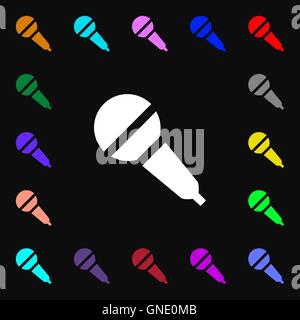 Microphone icon sign. Lots of colorful symbols for your design. Vector Stock Vector