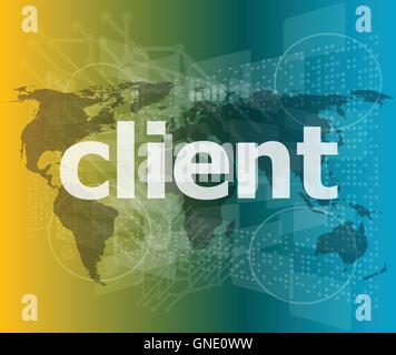 SEO web design concept: client on business digital background vector illustration Stock Vector