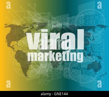 Marketing concept: words Viral Marketing on business digital screen vector quotation marks with thin line speech bubble. concept Stock Vector