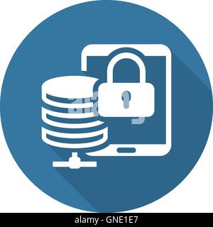 Mobile Secure Storage Icon. Flat Design. Stock Vector