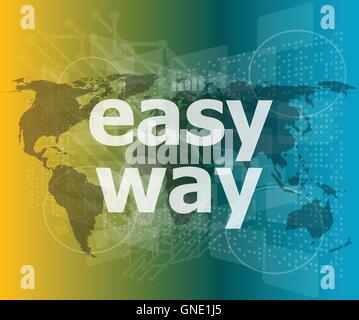 social concept: easy way word on digital screenvector quotation marks with thin line speech bubble. concept of citation, info, t Stock Vector