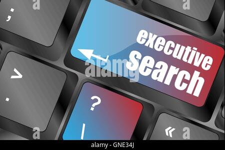 executive search button on the keyboard close-up, keyboard keys, keyboard button, keyboard icon Stock Vector