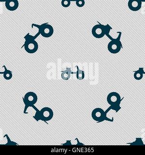 ATV icon sign. Seamless pattern with geometric texture. Vector Stock Vector