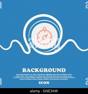 Compass sign. Blue and white abstract background flecked with space for text and your design. Vector Stock Vector