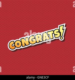 Congrats Comic Speech Bubble Cartoon Stock Vector