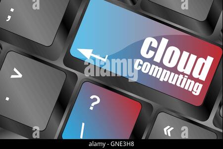 computer keyboard for cloud computing, business concept vector . keyboard keys, keyboard button, keyboard icon Stock Vector