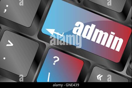 admin button on a computer keyboard keys, keyboard button, keyboard icon Stock Vector