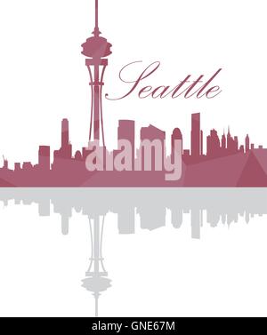 Isolated Seattle Skyline on a white background, Vector illustration Stock Vector