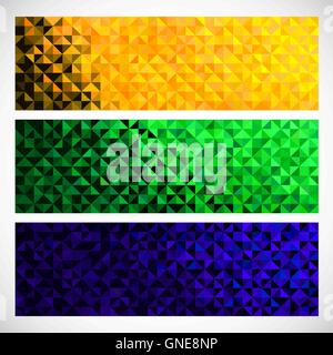 Vector Geometric Banner. Brazil flag Color Background. Abstract Stock Vector