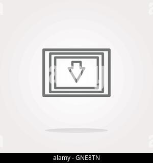 Download web button with arrow and folder . Vector illustration. Vector Icon Stock Vector