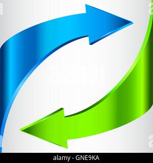 Arrows Sign. Blue Green Color Stock Vector