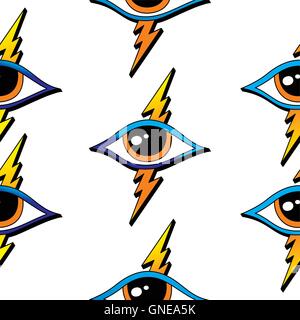 seamless one eye pattern Stock Vector