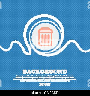 the trash sign icon. Blue and white abstract background flecked with space for text and your design. Vector Stock Vector