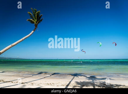 famous bulabog kite surfing beach in exotic tropical paradise boracay island philippines Stock Photo