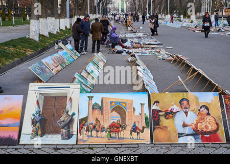 Uzbekistan, Tashkent, painting on Broadway avenue Stock Photo