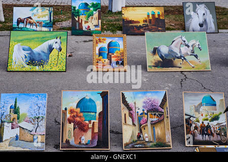 Uzbekistan, Tashkent, painting on Broadway avenue Stock Photo