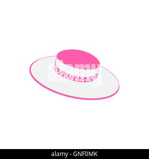 Nice picture with fashion summer hat on a white background Stock Vector