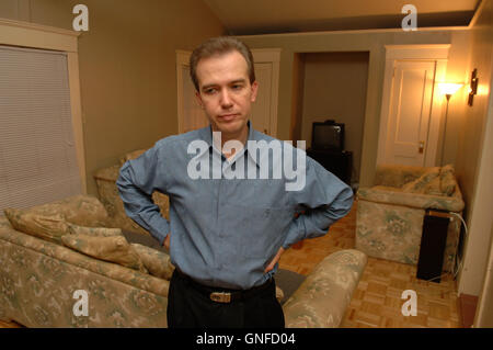 Atlanta, GA, USA. 17th Aug, 2007. John Mark Karr in his antique-furnished but spartan apartment atop his father's Atlanta home. © Robin Rayne Nelson/ZUMA Wire/Alamy Live News Stock Photo