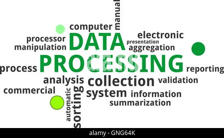 word cloud - data processing Stock Vector