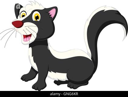 cute skunk cartoon posing Stock Vector