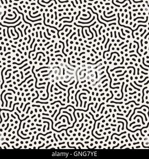 Vector Seamless Organic Jumble Rounded Lines Irregular Pattern Stock Vector