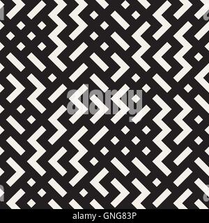 Vector Seamless Black and White Shapes Geometric Jumble Pattern Stock Vector