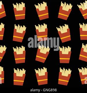 french fries fastfood theme Stock Vector