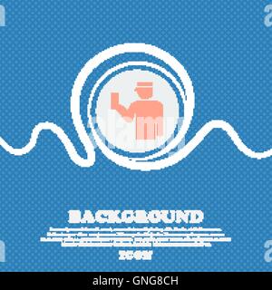 Inspector sign icon. Blue and white abstract background flecked with space for text and your design. Vector Stock Vector