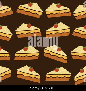 cherry top tart cake Stock Vector