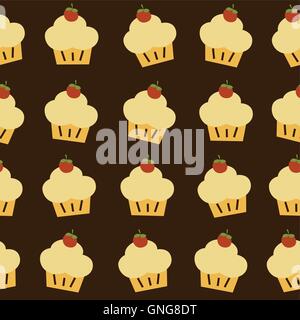 cherry top cupcake theme Stock Vector
