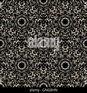 Seamless dark pattern. Abstract lacy ornament. Vector geometric Stock Vector