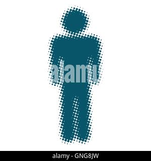male icon blue blurred silhouette of a man Stock Vector
