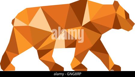 American Black Bear Side Low Polygon Stock Vector