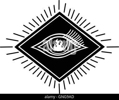 flame eye symbol theme Stock Vector