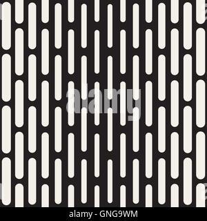 Vector Seamless Black And White Vertical Rounded Rectangles Pattern Stock Vector